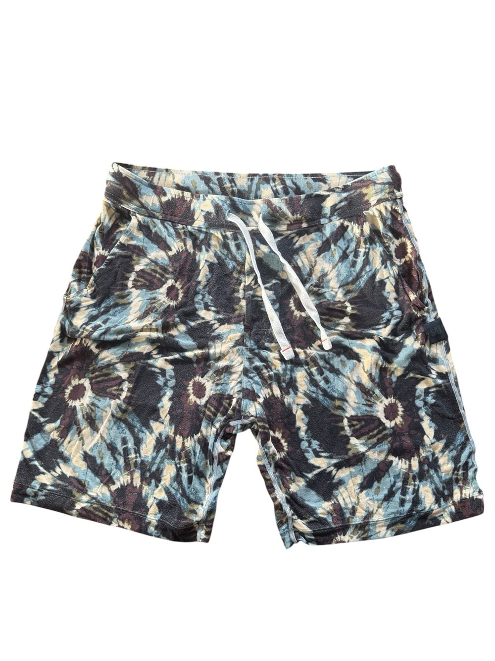Saxx Snooze Short Camouflage Tie-Dye Lounge Shorts - Blue, Brown, Cream